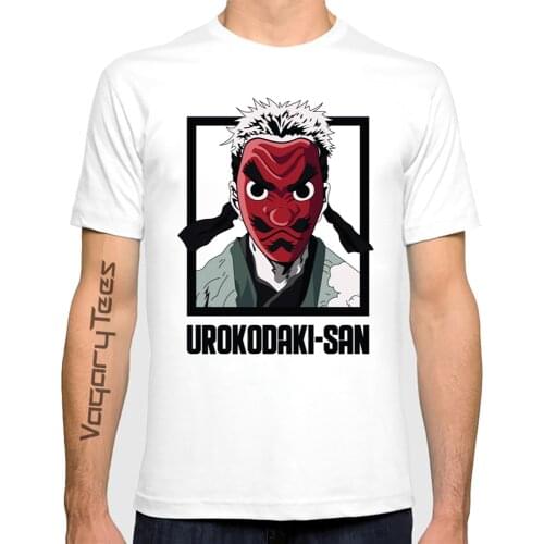Japan anime style Cool Demon Slayer Red mask Tshirt for Men Urokodaki Sakonji T Shirts High Quality Tees