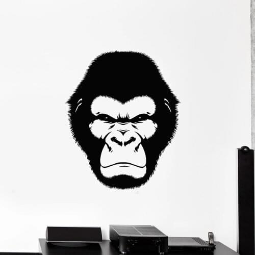 Monkey Head Wall Decal Animal Jungle Zoo Teen Room Man Cave Interior Decor Vinyl Window Glass Stickers Orangutan Mural M248