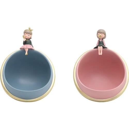 INS Blowing Bubble Girl Porch Doorway Household Table Top Adornment Lovely Girl Key Receives Box To Place Articles