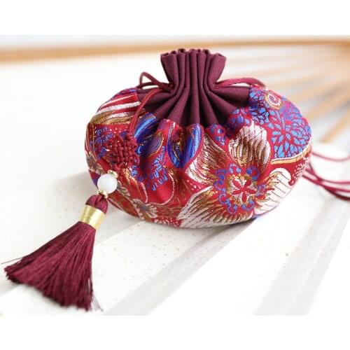 Cotton High Quality Splice Retro Flower Series Palace Sachet Bag Tassel Jewelry Bags Car Hanging Decoration Gift Bags