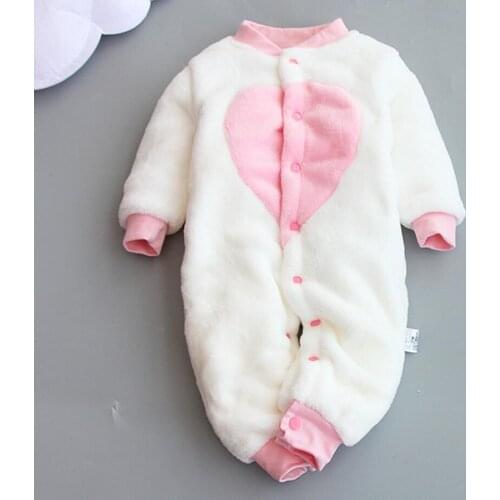 Newborn Baby Girls Romper Kids Clothes Cartoon Fleece Boys Jumpsuits Toddler Rompers Children Overall Winter Pajamas