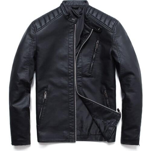 New Spring Leather Jacket Men Autumn Bomber Jacket Zipper Men Motorcycle Leather Jackets Coats jaqueta de couro masculina