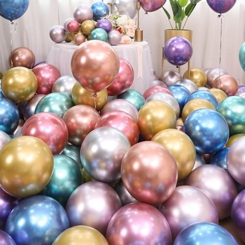 10/20pcs 5/12inch Chrome Metallic Gold Silver Green Purple Ballon Wedding Birthday Party Decor Latex Air Balls kid toys balloons