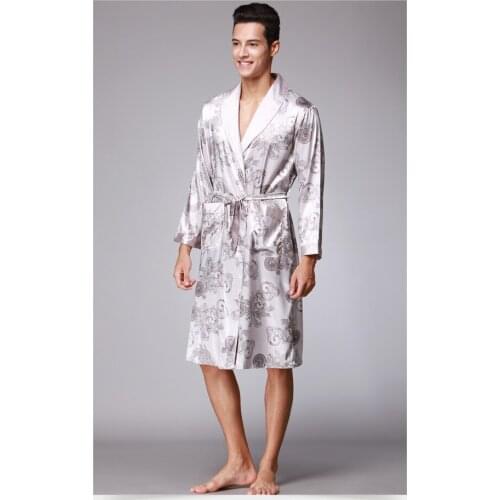 Hot Sale New Black Chinese Mens kaftan Robes Traditional Male Dragon Sleepwear Nightwear Kimono With Bandage Wholesale