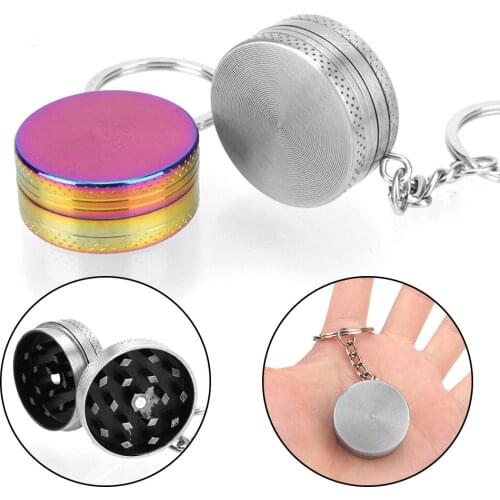 Tobacco Grinder Mini Cute Weed Grinder Cigarette accessories Metal Crusher Tobacco Portable keychain Spice Mill Grinder 2 Layers