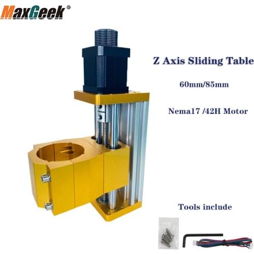 Maxgeek CNC 3018plus Metal Z Axis Module Aluminum Z Axis Sliding Table Support For 200W 300W 500W 800W Spindle Diameter 52mm