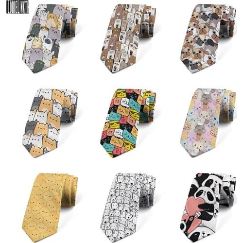 3D Mini Animal Cartoon Tie For Men 8cm Wide Polyester Slim Fit Women Cute Neckties Shirts Suit Accessories Casual Party Wedding