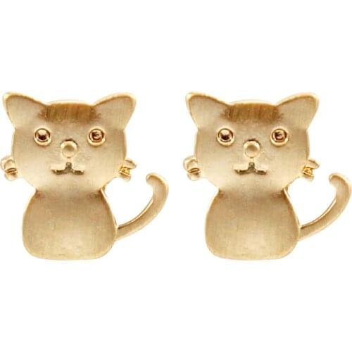 Fashion Gold Color Cute Small Cat Stud Earrings for Women Girls Kid 2020 Korean Animal Earrings Jewelry Gift Wholesale