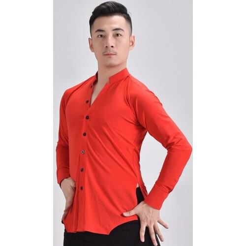 MenS Modern Dance Tops National Standard Dance Long-Sleeved Latin Dance Clothes New Ballroom Dance Competition Clothes