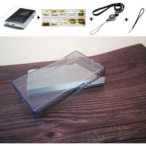 Soft Transparent Crtstal TPU Skin Case Cover For Iriver Astell&Kern SP1000 With Front Tempered Glass Screen Protector