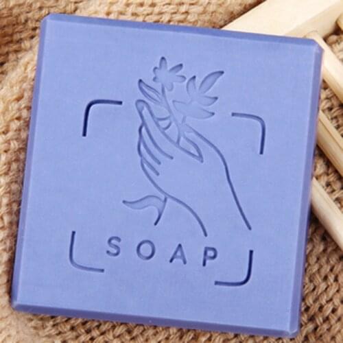 Handmade Soap Stamp Chapter Resin Acrylic Seal Organic Natural Soap Making Tools Soap Letter Hand Flower Patern Chapters