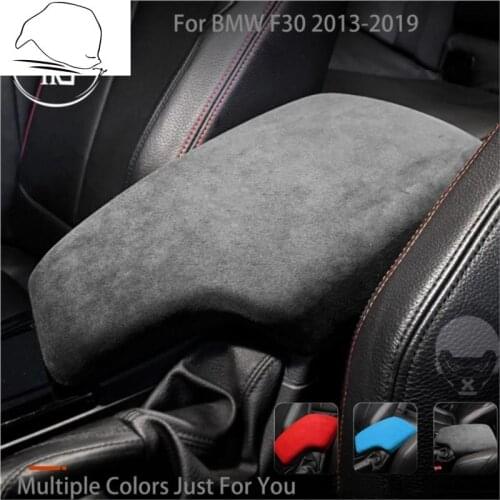 Turn Fur Suede Wrap Cover For BMW 3 Series F30 2013-2019 Armrest Box Center Console Panel Trim ABS Molding Car Interior