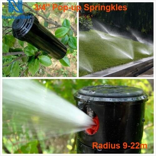 NuoNuoWell 9-22M Pop-up Sprinkler 3/4" Female Thread Garden And Lawn Irrigation Angle Adjustable Gear Drive Sprinklers