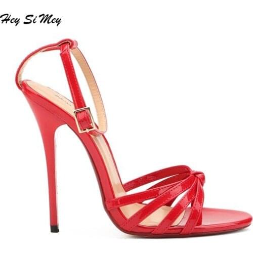 Wedding Womens Sandals Shoes Sexy Thin Heel High Heels 13CM Peep-toe Sandals Women Shoes Fashion Nightclub Shoes Large Size 50