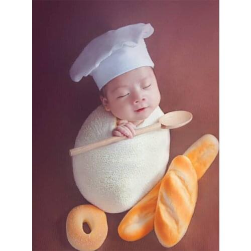 Newborn Photography Chef Hat Mini Kitchen Utensils And Appliances Suit Infant Theme Shoot Accessories Photo Studio New props