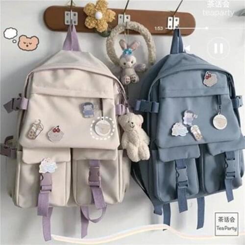 2021 ins schoolbag Japanese high-value Backpack Korean Harajuku ulzzang junior high school student schoolbag travel notebook bag