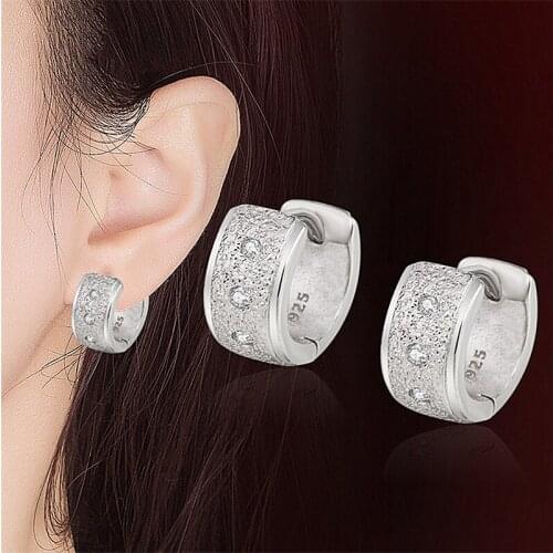 Shining Cubic Zirconia Rose Gold Hoops Earring Female Party Accessories On Ear Bright Crystal Earrings For Women Jewelry Gift