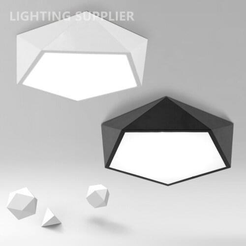 Modern geometry personality iron body diamond led ceiling light fixture brief home deco living room square arcylic ceiling lamps