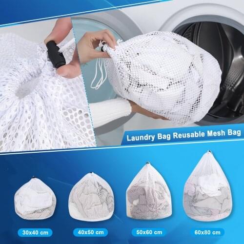 Drawstring Laundry Wash Bags 4 Size Washing Machine Clothes Protection Net Polyester Special Underwear Cleaning Care Bags
