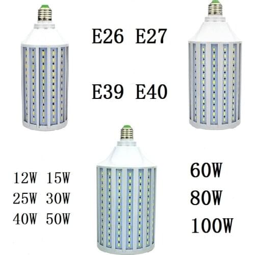 LED Corn Bulb 12W 15W 25W 30W 40W 50W 60W 80W 100W E26 E27 B22 E39 E40 CFL lamp Spot light Candle Chandelier For Indoor lighting