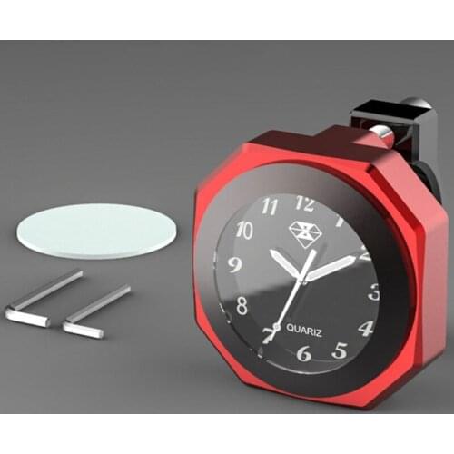 Aluminum Alloy Motorcycle Luminous Handlebar Mount Clock Watch Thermometer