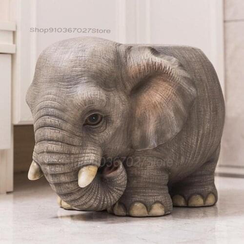 Cute European Elephant Shoe Stool Cartoon Animal Shoe Stool Creative Home Living Room Stool Coffee Table Stool