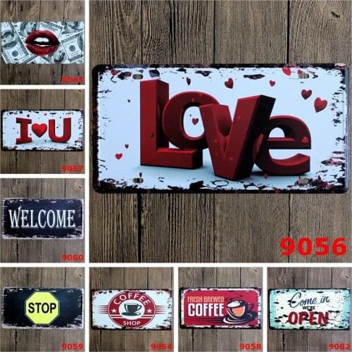 Vintage license plates decoration Placa Decorativa Iron sheet painting Vintage Metal Signs Retro metal Bar decorative painting