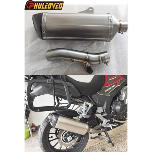 For Honda CB500X CB500F 2017-2021 Motorcycle Exhaust System with Titanium Muffler Exhaust Silencer Stainless Steel Mid Link Pipe