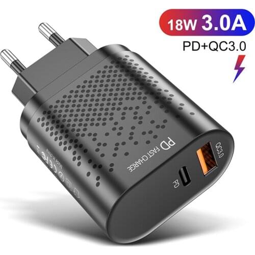 PD USB Charger 36W Quick Charge 3.0 Type C Fast Charger For iPhone 11 Samsung Xiaomi Portable Wall Mobile Phone Charger Adapter