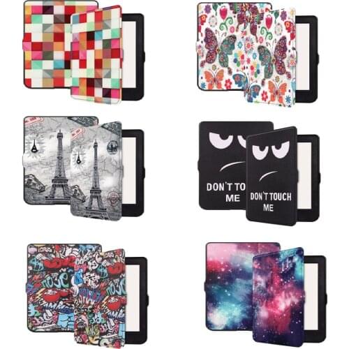Protective Case for Amazon New Fire 7 Kindle Paperwhite KOBO Clara HD Smart Cover EBOOK Holder Foldable Stand Paited Flip Sleeve