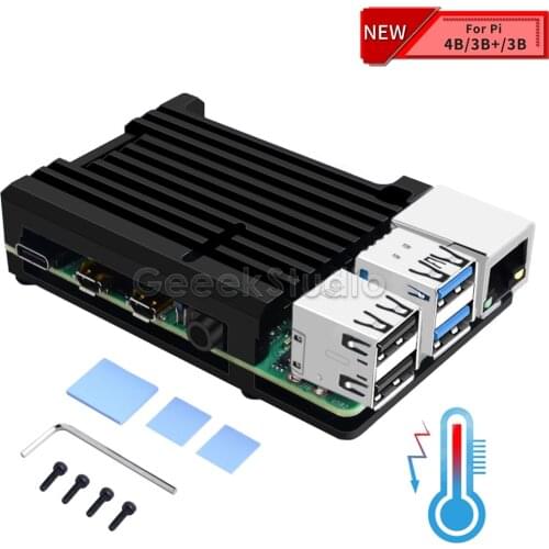 New version! Raspberry Pi Armor Case Cooling Heatsink Aluminium Alloy Metal Case for Raspberry Pi 4B / 3B+ / 3B