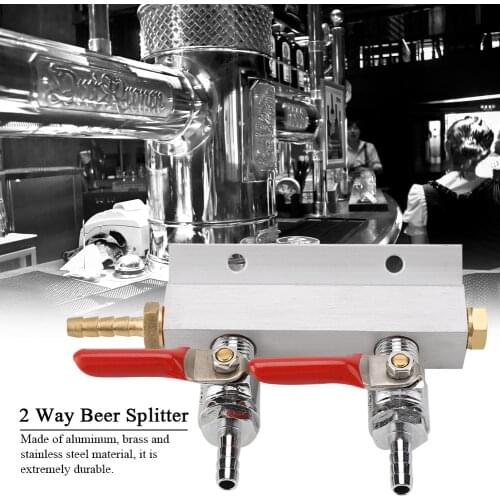 1Pc 2way Beer Brewing Gas Manifold CO2 Distributor Splitter Beer Integrated Check Valves Homebrew Beer Brewing Tools