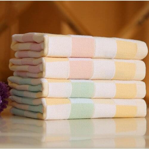 1 Pcs Creative Soft Cotton Plaid Printing Square Absorbent Washcloth Feeding Scarf Baby Bib Saliva Face Towel