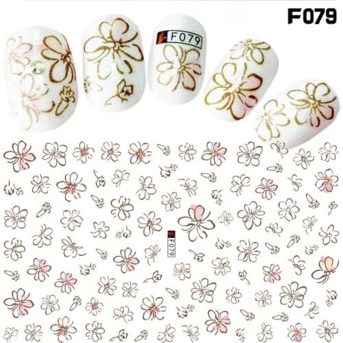 10PCS Most Beautiful Nail Sticker Pink Flower Black and White Swan Nail Slider Female Nail Decoration Beauty Tool