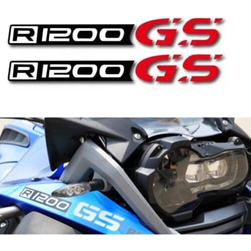2PCS Motorcycle Helmet Shell Tank Pad Motorbike Fairing Reflective Decoration Decals Stickers For R1200GS R1200 GS R 1200GS