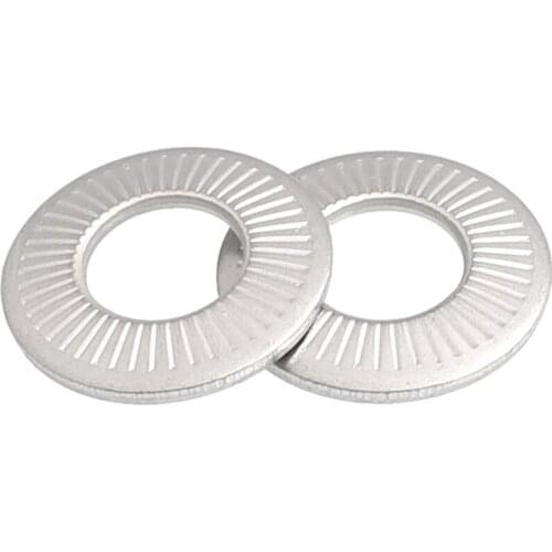 20pcs M4 M5 M6 M10 knurled dish shape washers single tooth anti-loose washer stainless steel gap adjustment narrow type gasket