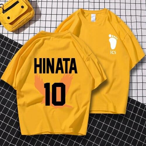 2021 Summer Fashion T-Shirts Male Haikyuu Hinata Shoyo Number Tee Shirts Japan Anime Funny Tops Mens Casual Fashion T Shirts