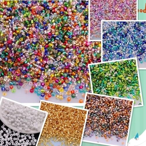 400Pcs/Lot 3mm 8/0 Crystal Glass Seed Beads DIY Silver Lined Sewing Glass Seedbeads For Women Garments Accessories
