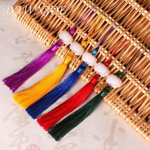 5pcs 20cm Optional Mix color Long Cotton Silk jade Tassel for Charm Making Tassels Pendant Diy Jewelry Findings Handmade Crafts