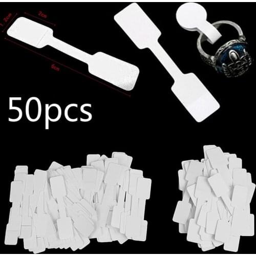 50pcs White Paper Stickers Retail Store Blank Price Tags Necklace Ring Jewelry Labels For Stationery / Shoes / Clothing