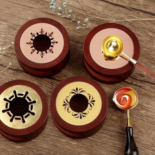 6 Styles Retro Sealing Wax Furnace Stove Pot Wood Handle Sealing Wax Spoon for Wax Sealing Decorative Wax Stamp Craft Gift