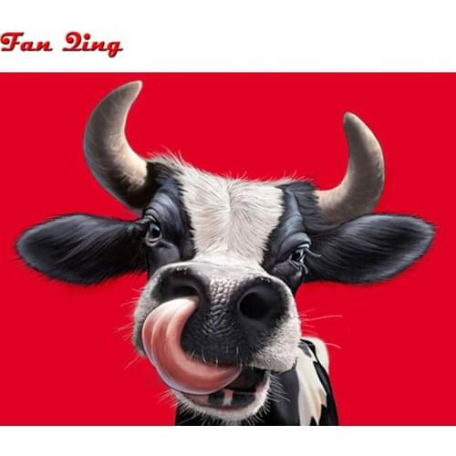 Full Square/Round Drill 5D DIY Diamond Painting animal cow 3D Embroidery Cross Stitch 5D Home Decor Gift