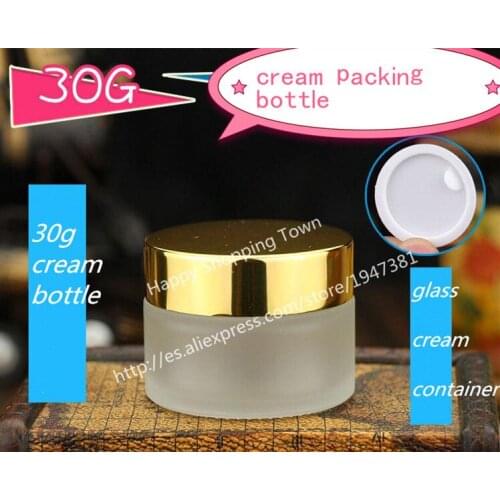 30g frosted glass jars, 30ml frost cream jars, skin care cream bottles, 1oz glass cosmetic containers travel bottle