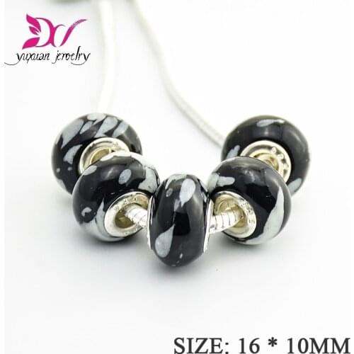 Free shipping european good murano glass big hole bead charm Fits European Charm Bracelets piedras naturales TK025