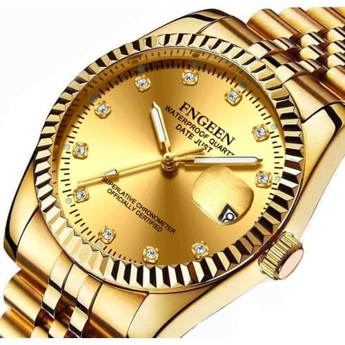 Luxury Couple Watches Mens Business Quartz Watch for Women Stainless Steel Band Waterproof Date Wristwatches Relogio Masculino