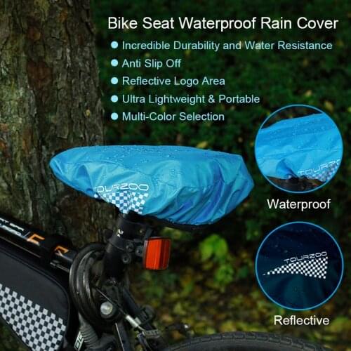 Tourzoo Bike Seat Waterproof Rain Cover And Dust Resistant Bicycle Saddle Cover outdoor Bycicle Seat Protecter Bike Accessories