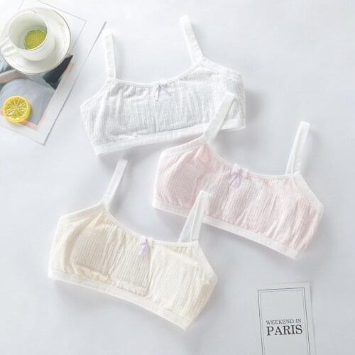 3pc/lot new arrived Wrap bust cotton candy Vest young Girls students teenagers Underwear children 8-18year