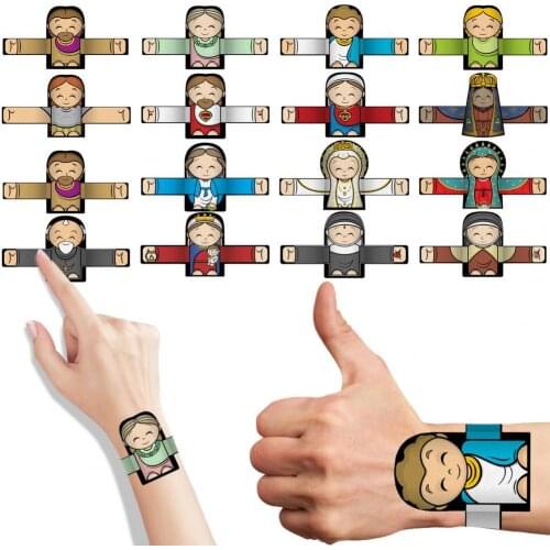 Slap Bracelet Cartoon Delicate Metal Embrace Angel Pattern Wrist Band Bangle Toy for Home