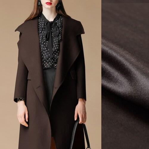 Quality 150CM Wide 830G/M Weight Double Faced Chocolate Color Thick Cashmere Wool Autumn and Winter Overcoat Outwear Fabric J015