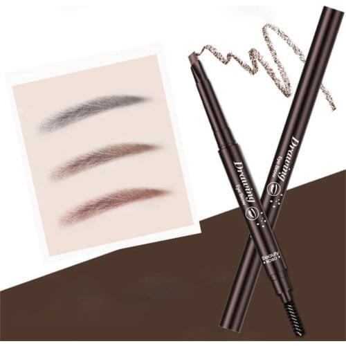 Waterproof Eyebrow Pencil for Women Double-headed Eye Brow Pen with Eyebrow Brush Makeup Cosmetic Beauty Tools 5 Colors